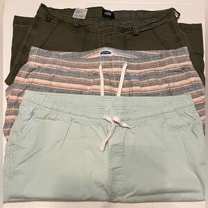 Old Navy Men's Cargo Shorts - Green, Striped, Mint